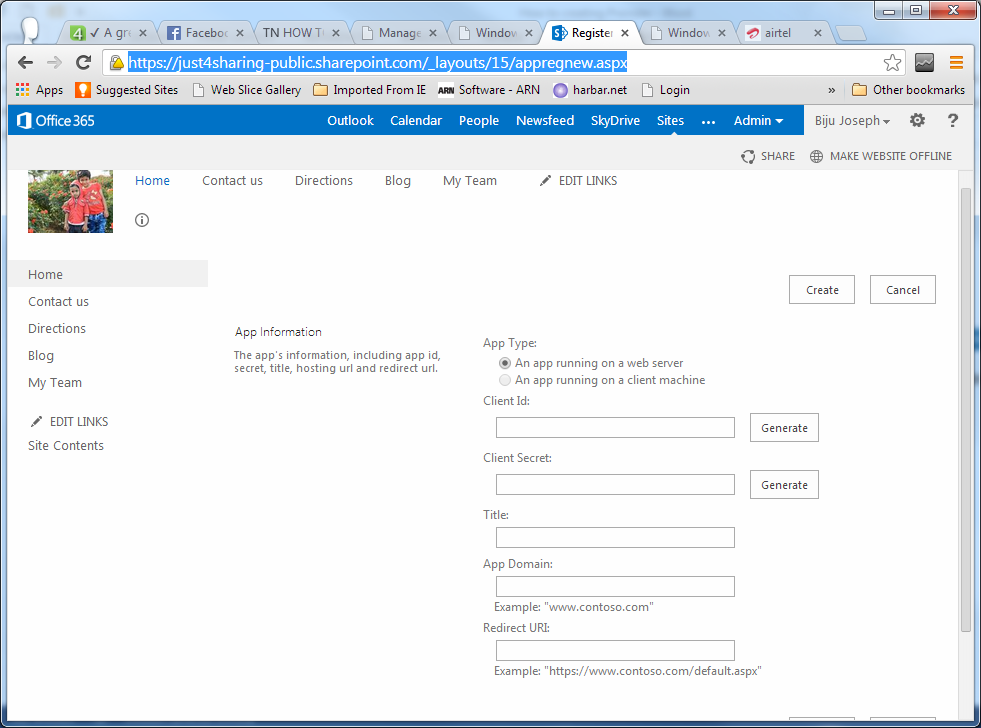 generate buttons of Client Id